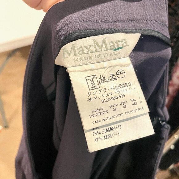 Max Mara Straight Pencil Skirt Womens Size Medium Black Tulip Hem Side Zip - Picture 6 of 10